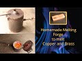 Melting Scrap Copper into Solid Copper Bars with Homemade Melting Forge