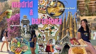 few days in spain 🫒🌺 madrid & barcelona, la sagrada família, parc güell, lots of food & sangrias!!!