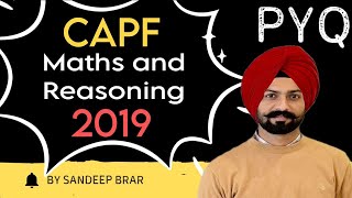 CAPF 2019 maths reasoning Previous year question by Sandeep Brar