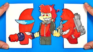 Drawing Imposter But Human Among Us Real Life Fnf Mod-Black Imposter V4