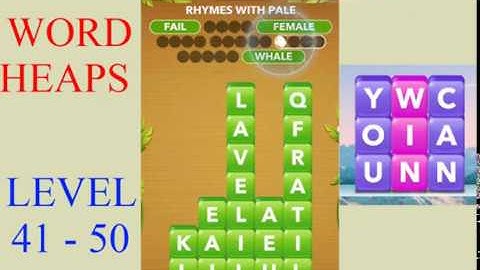 Word Heaps Level 41 - 50 | All Answers | Walkthrough