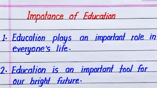 10 Lines Essay on Importance of Education in English | Importance of Education Essay in English