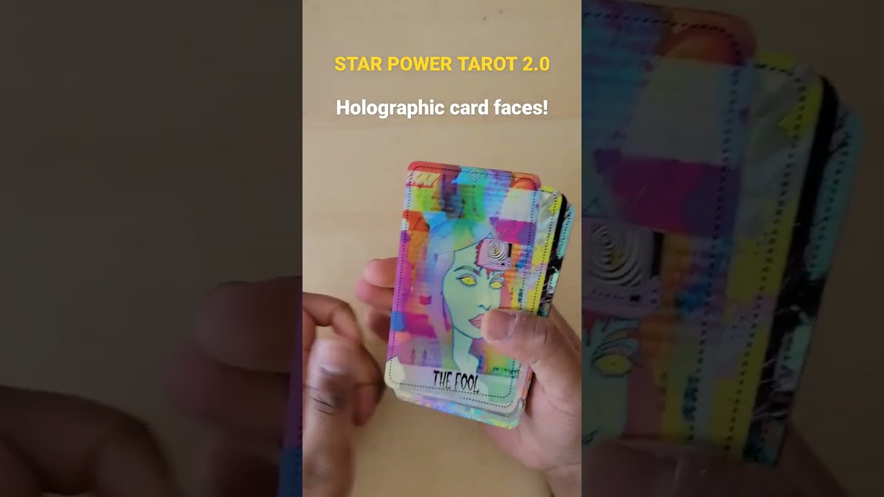 Star power tarot 2.0 - crystal version. Gold edges, holographic card faces. 