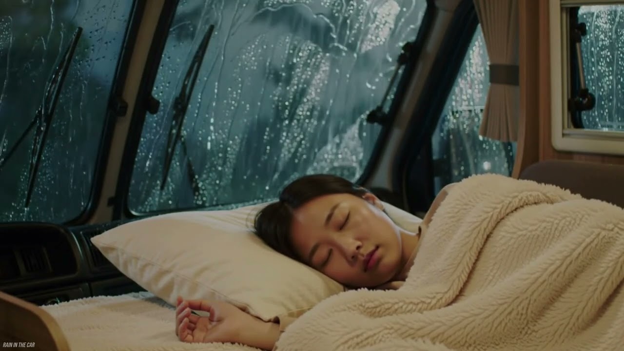 ⚡️ Rain Sound On Window Car with Thunder Sounds | Deep Sleep, Stress Relief, Focus, Meditation