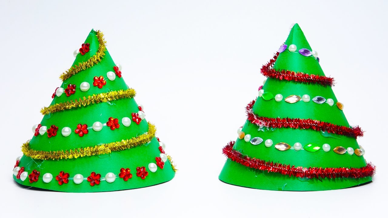 DIY christmas How to make paper christmas tree Easy paper crafts - YouTube