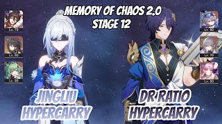 Jingliu Hypercarry & Dr. Ratio Hypercarry Memory of Chaos Stage 12 (3 Stars) | Honkai Star Rail