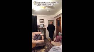 Mature Model-Astra, Parisian Black Astrakhan Coat With Mink Collar-1920S Collection