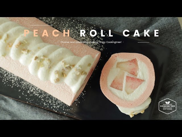 복숭아 롤케이크 만들기 : Peach Roll Cake Recipe - Cooking tree 쿠킹트리*Cooking ASMR