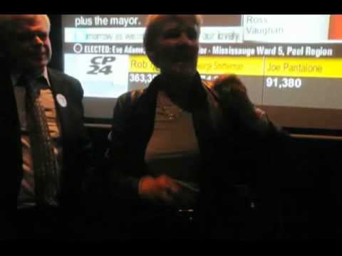 Paula Fletcher rallies her supporters after her victory in Ward 30