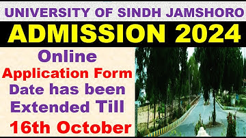 Admission Form submission date has been extended | University of Sindh Jamshoro Admission 2024