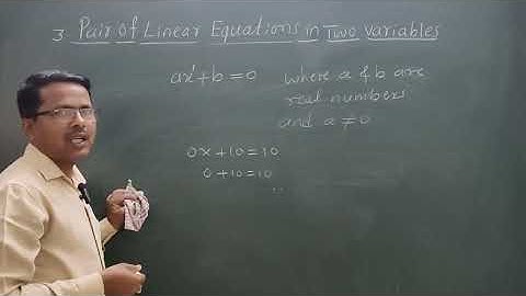 Class 10 Maths Lesson 1 - chapter 3 Pair of Linear Equations in Two Variables 