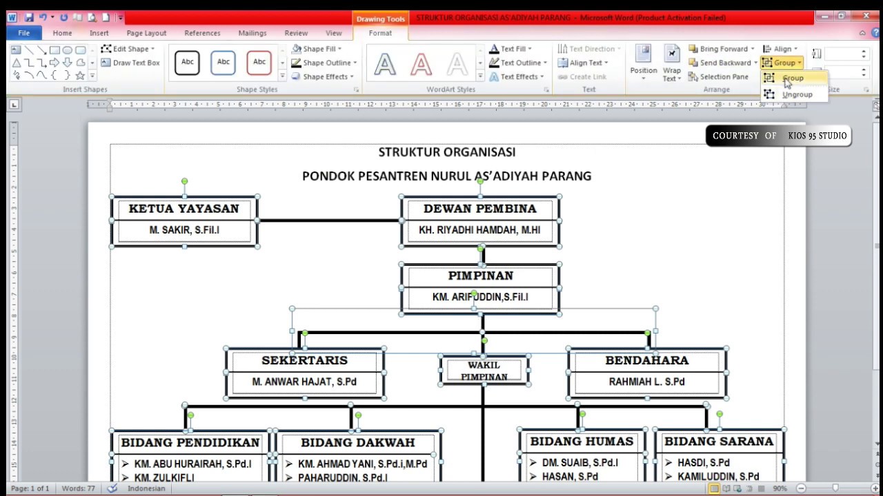 CARA MEMBUAT STRUKTUR ORGANISASI DI MICROSOFT WORD DENGAN MUDAH| KIOS