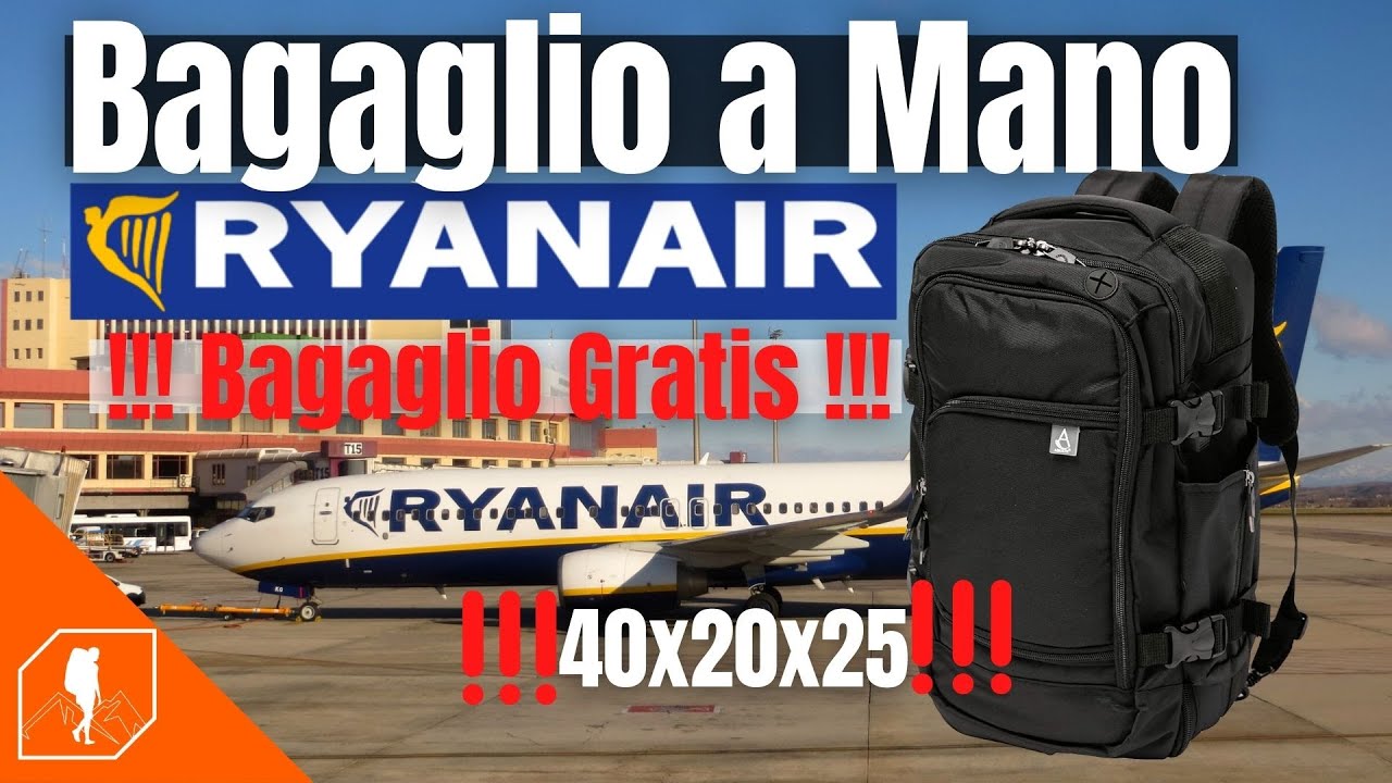 BAGAGLIO A MANO RYANAIR  Zaino bagaglio a mano 40x20x25 per viaggiare  senza pagare il bagaglio !!! 