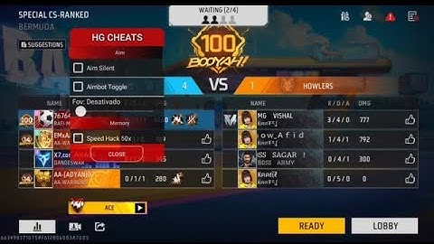 HGCHEAT+P2077KNG CS MOST WANTED HACK | FREE FIRE MOD MENU | GRINGO XP 😜 | NEW UPDATE CS WORKING HACK