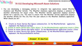 Microsoft 70 532 Exam Microsoft 70 532  Developing Microsoft Azure Solutions   part  1
