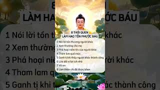 8 THÓI QUEN LÀM HAO TỔN PHƯỚC BÁU  #phatphap #loiphatday #taman #baihoccuocsong #phatgiao
