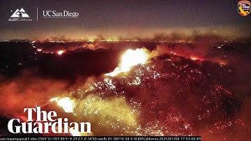 Timelapse shows wildfires rapidly burning across California mountains