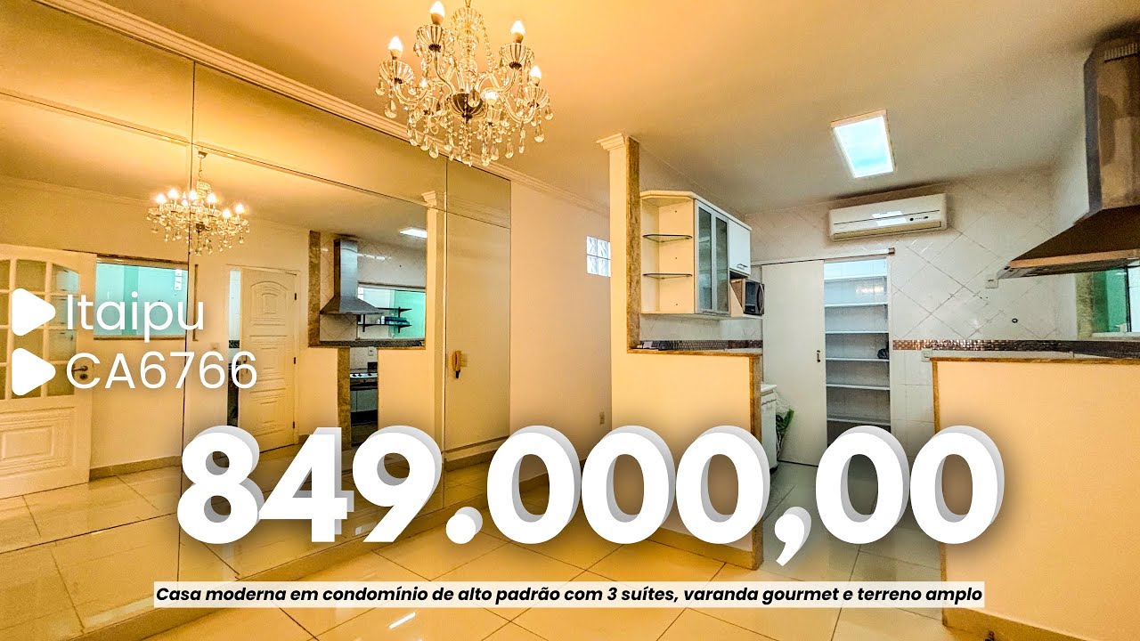 CASA MODERNA EM LOCALIZAÇÃO PRIVILEGIADA C/3 QTS, 2 SUÍTES E ÁREA DE LAZER I LUIS IMÓVEIS (CA6766)