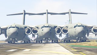 US Army Mega C-17 Aircraft Emergency Landing | GTA5 screenshot 5