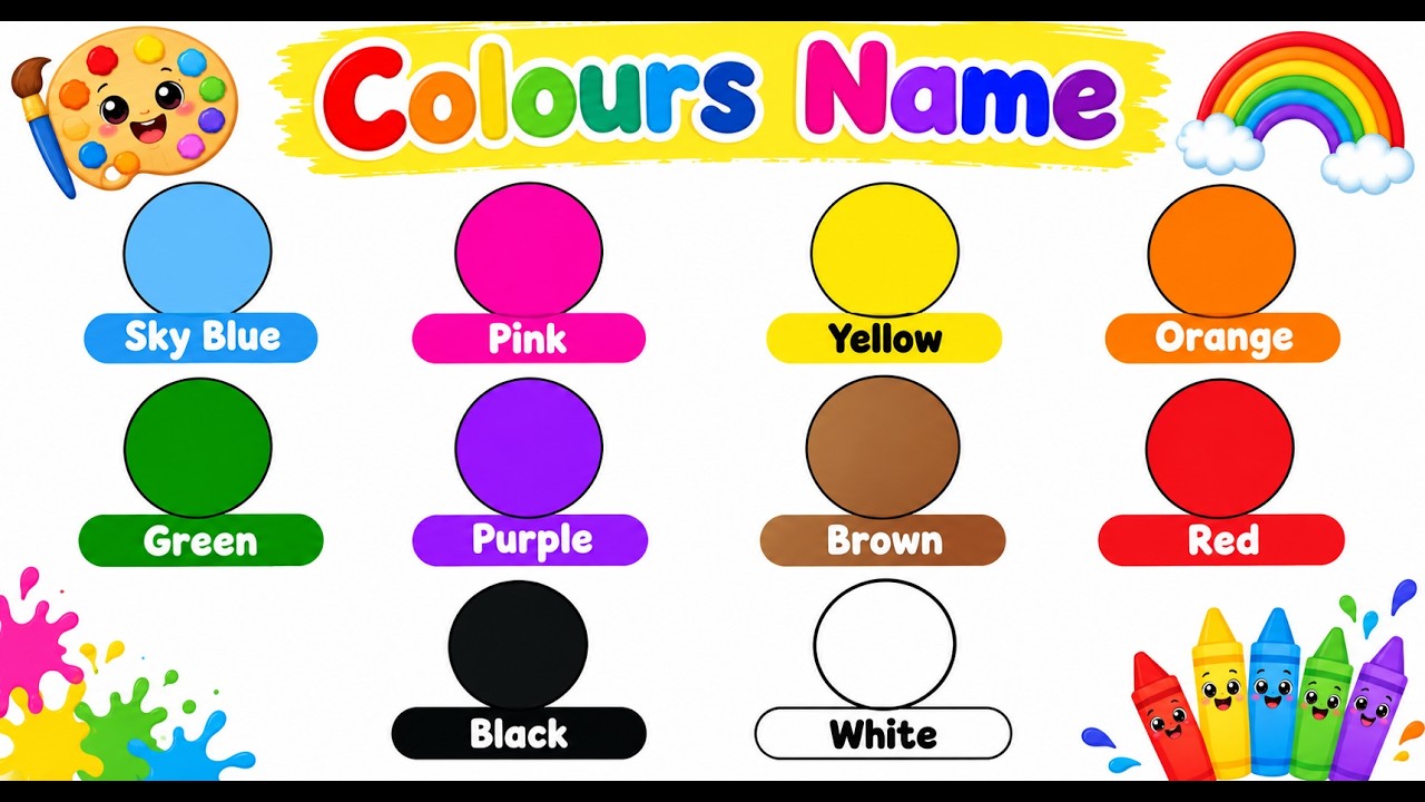 रंगों के नाम | Colours Name for Kids | Colors Name | Learn Colors | 10 ...
