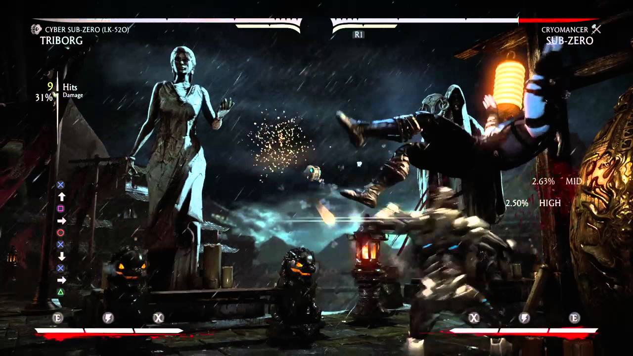 MKX Cyber Sub Zero corner combo and setup after 1112 nerf