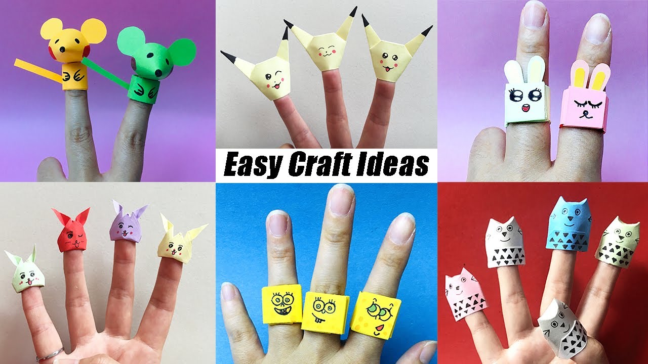 6 EASY CRAFT IDEAS | DIY Finger Puppets | Craft Ideas | Easy Paper