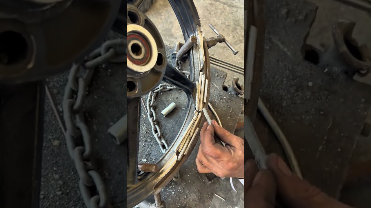 A Completely Broken Rim Saved Again? #motorcyclerims #mechaniclife #custombike #wheelrepair #diy