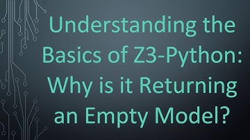 Understanding the Basics of Z3-Python: Why is it Returning an Empty Model?