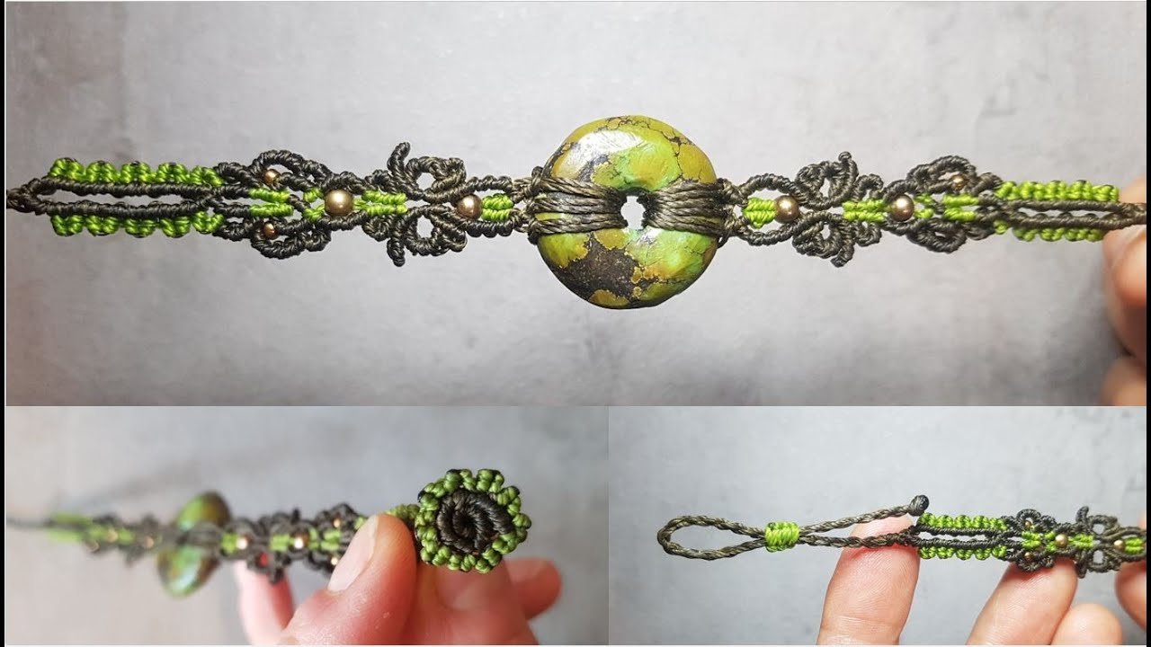 DIY Makramee Armband mit Donut mit Makramee Knopfverschluss Level 6 02/2022