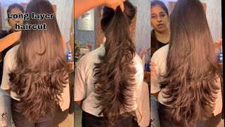 Long layer haircut tutorial | how to maintain length in long hair | layers haircut