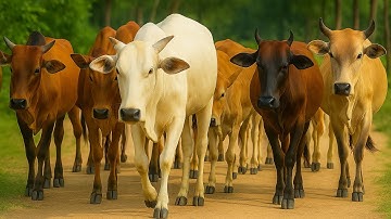 Aktivitas Gembala Mengiring Sapi menuju kandang, Suara Sapi Moo, Sapi Lucu bersama Pengembala