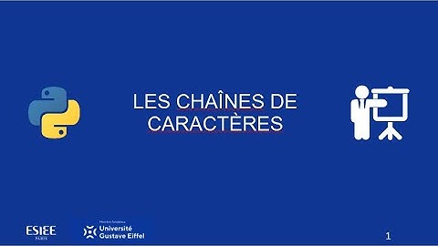 Python : les chaînes de caractères