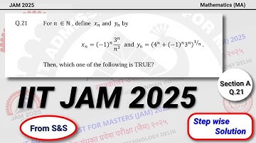 IIT JAM 2025 Math Question 21st Solution | IIT JAM 2025 Mathematics Question Paper Solution | S&S