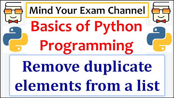 Remove duplicate elements from a list | Python Programming for Beginners | Basics of Python | Free