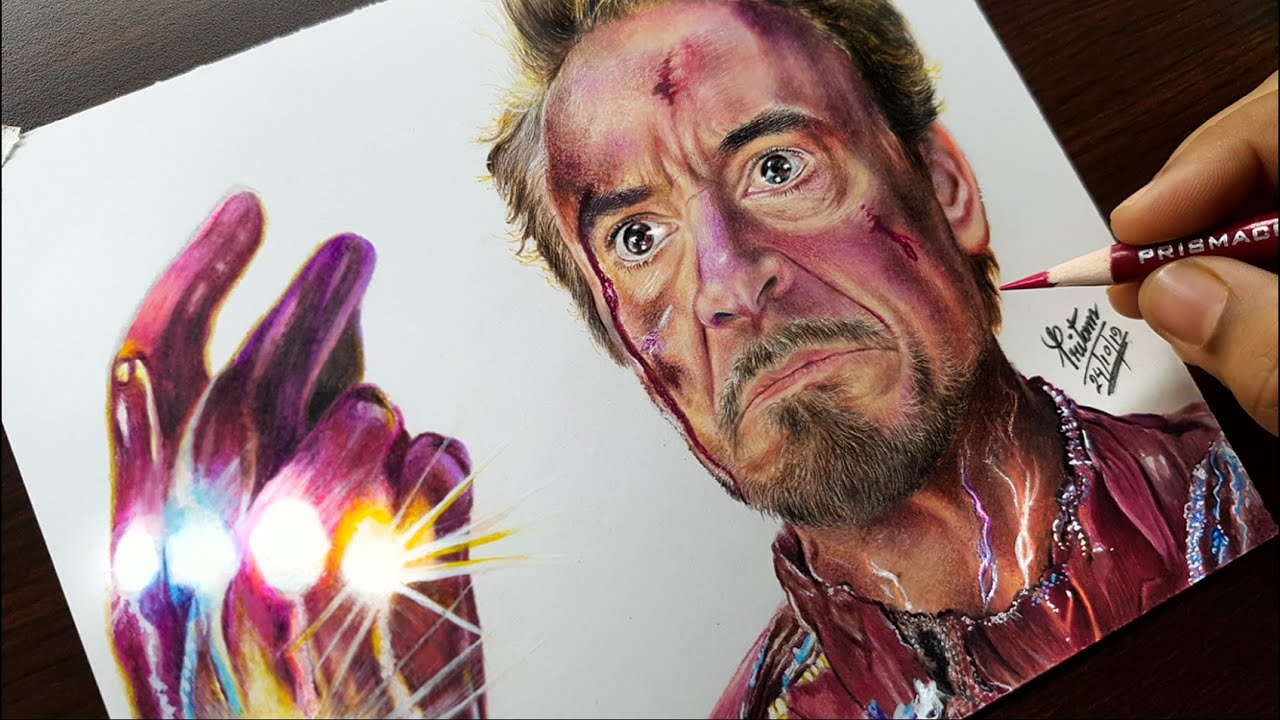 Drawing Iron Man (Tony Stark) | Timelapse | Graphite Portrait - PaintingTube