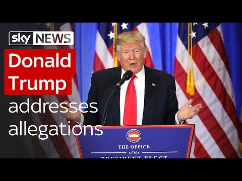 Donald Trump addresses Russia allegations at first news conference since election win