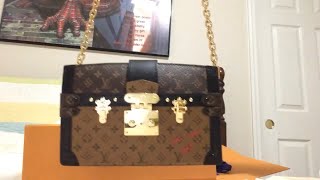 Authentic Louis Vuitton Reverse Monogram Petite Malle Trunk Clutch Handbag