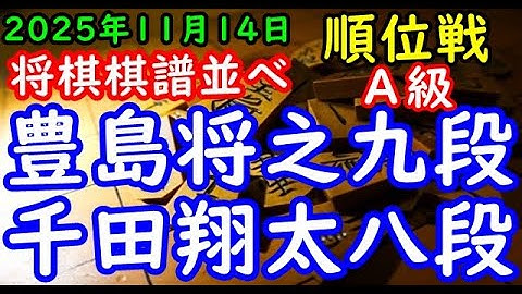 将棋棋譜並べ▲豊島将之九段（３勝１敗）－△千田翔太八段（２勝２敗）第84期順位戦Ａ級５回戦（主催：朝日新聞社・毎日新聞社・日本将棋連盟）