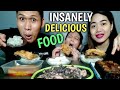 ADOBONG PUSIT + FRIED CHICKEN + Homemade OREO CAKE + Leche Flan &amp; Macapuno / #FilipinoFood / Mukbang