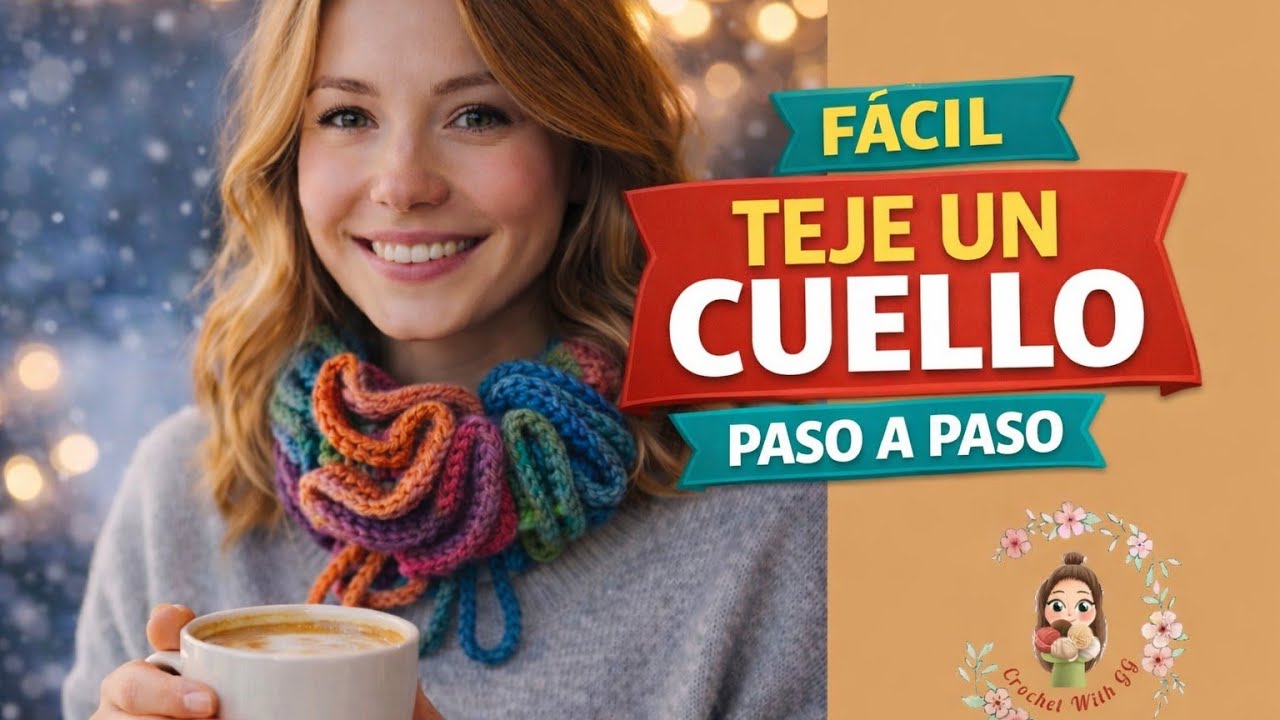 Cuello a Crochet Fácil 🤍 Paso a Paso para Principiantes