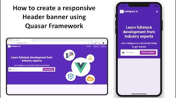How to create a responsive header banner user Quasar Framework