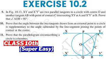 Circles Class 10 (Exercise 10.2 Q9 ,Q10 & Q11) NCERT Solutions - Chapter 10 Maths