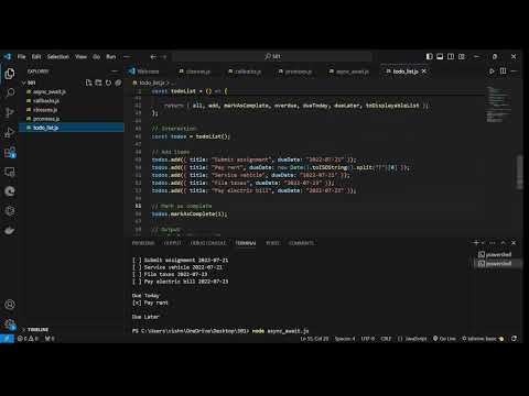 Closures & Implementation of ToDo list using closures ,callbacks,promises,Async/await