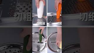 Versatile Vegetable Slicer Set Stainless Steel Cutter with Drain Basket viral trending shorts