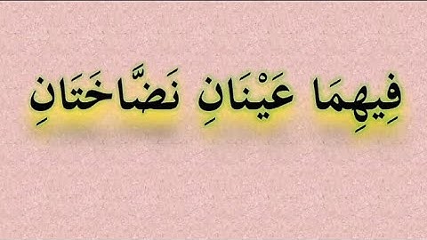 فيهما عينان نضاختان _ من سورة الرحمان