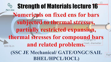 Strength of Materials lecture 16 for GATE, SSC JE, ESE and PSU