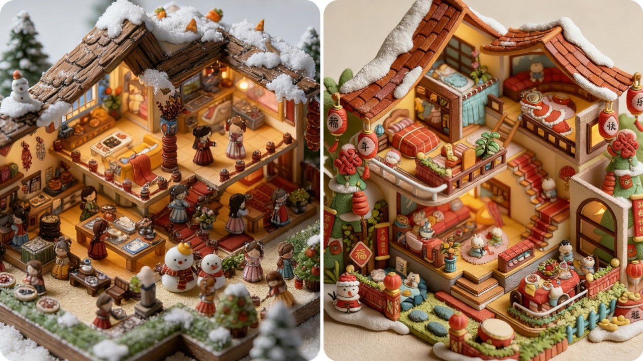 ASMR‖ Scene Sticker‖ Happy Chinese New Year DIY