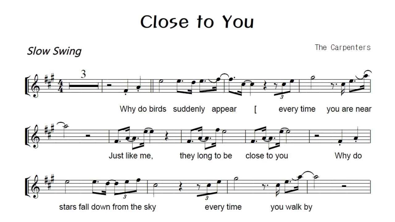 Close To You Tenor Saxophone Cover YouTube