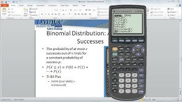 Binomial Probabilities using TI-83 Plus and Excel