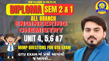 ENGINEERING CHEMISTRY UNIT 4,5,6 & 7 MIMP FOR GTU EXAM || SEM 2 ALL BRANCH || SEM 1 ALL BRANCH #gtu
